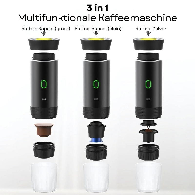 Draagbare 3-in-1 espressomachine